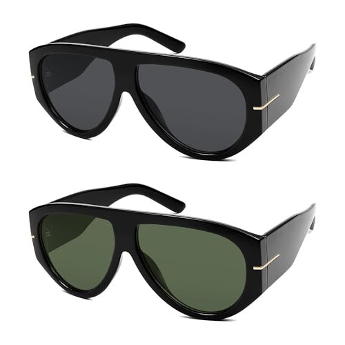 HERJOUR Oversized Retro Aviator Sunglasses Womens Mens 70s Classic Vintage Sun Glasses AR82227 | Amazon (US)
