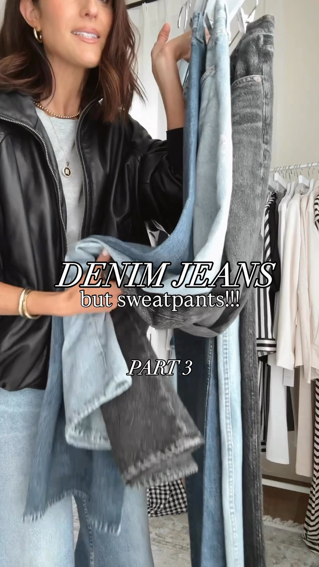 Denim jeans but sweatpants ✨ girls I am obsessed with these sweatpants jeans I had to get a couple of color options to keep them on rotation. I’m just shy of 5-7” and sized down one size to a 24 in most of them. Wearing the size small tees and cardigan 
First color: Minetta
Second color: kimber wash ( wearing size 23)
Third color: riverly 
Fourth: washed black

FYI do NOT put them in the dryer. Hang to dry🚨

#LTKStyleTip
