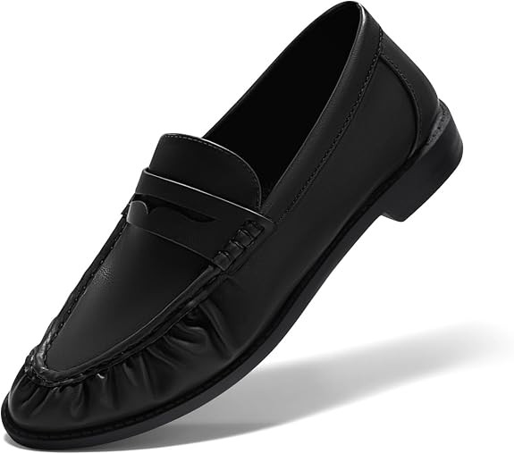 Coutgo Penny Loafers for Women Comfortable Slip on Shoes Collapsible Heel Closed Toe Dressy Casua... | Amazon (US)