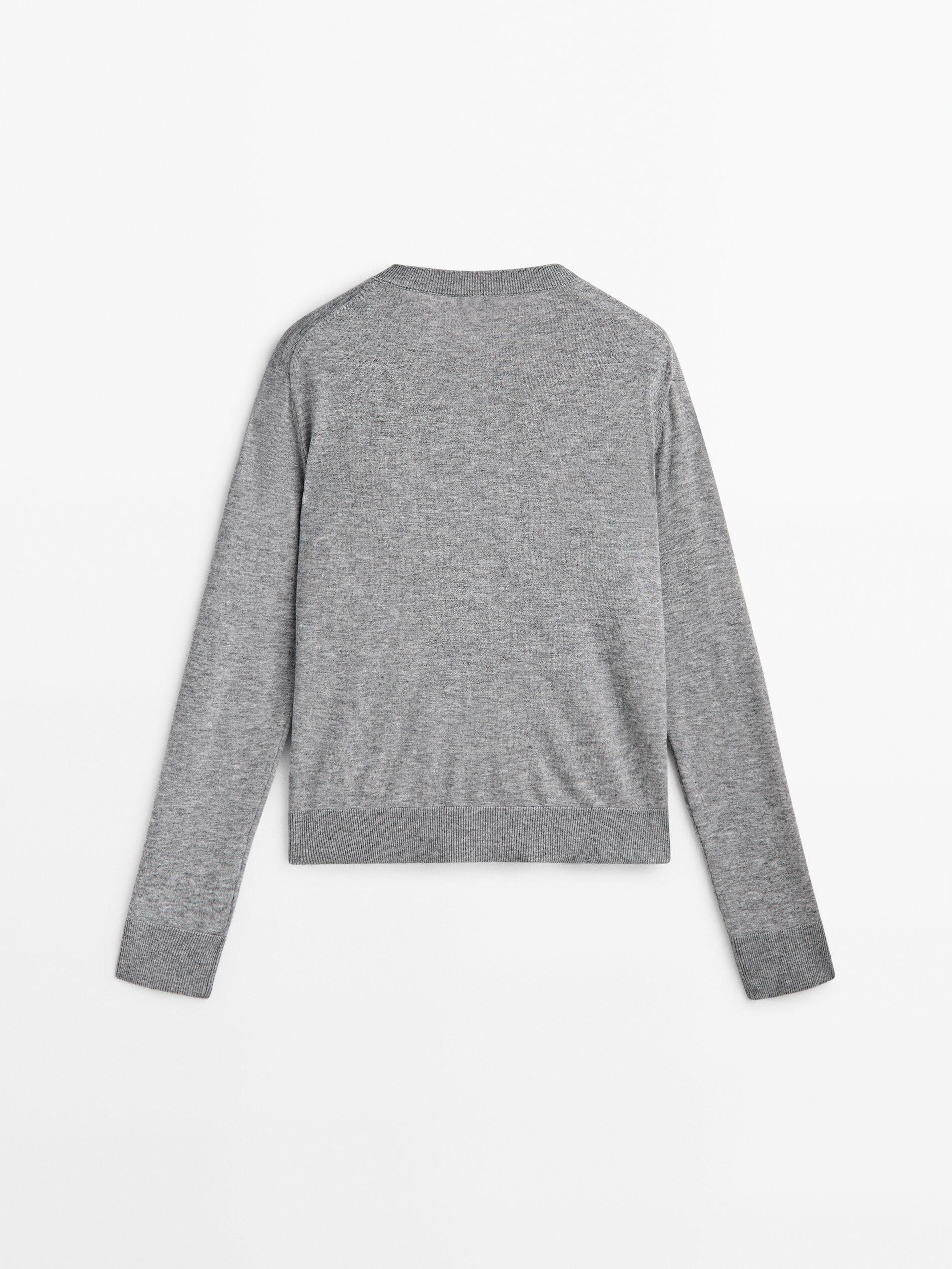 Knit cardigan with gold buttons | Massimo Dutti US