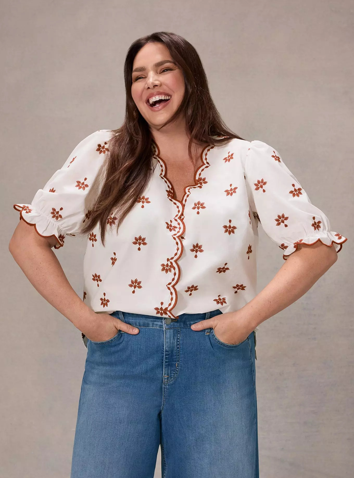 Belle Isle Embroidered Puff Sleeve Top | Torrid (US & Canada)