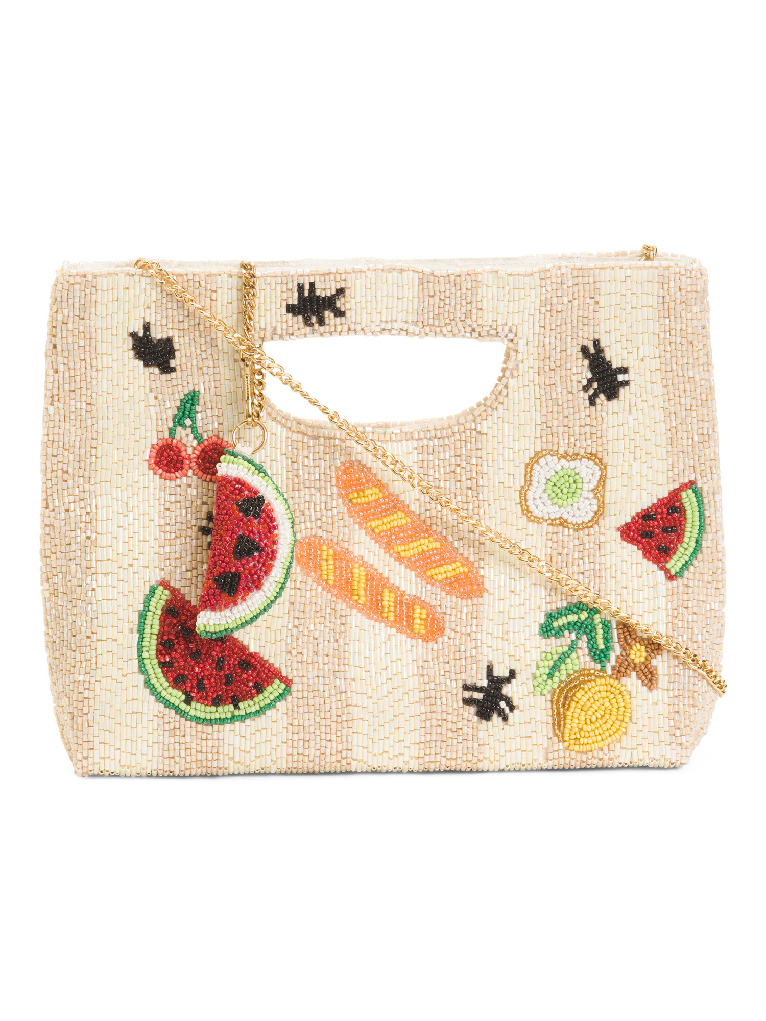 Beaded Stripes Food Motif Clutch | TJ Maxx