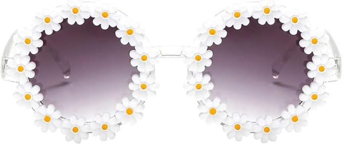 TENDYCOCO Sunglasses Daisy Floral Eyewear Glasses Round Party Accessories Sunglasses for Adult Wo... | Amazon (US)