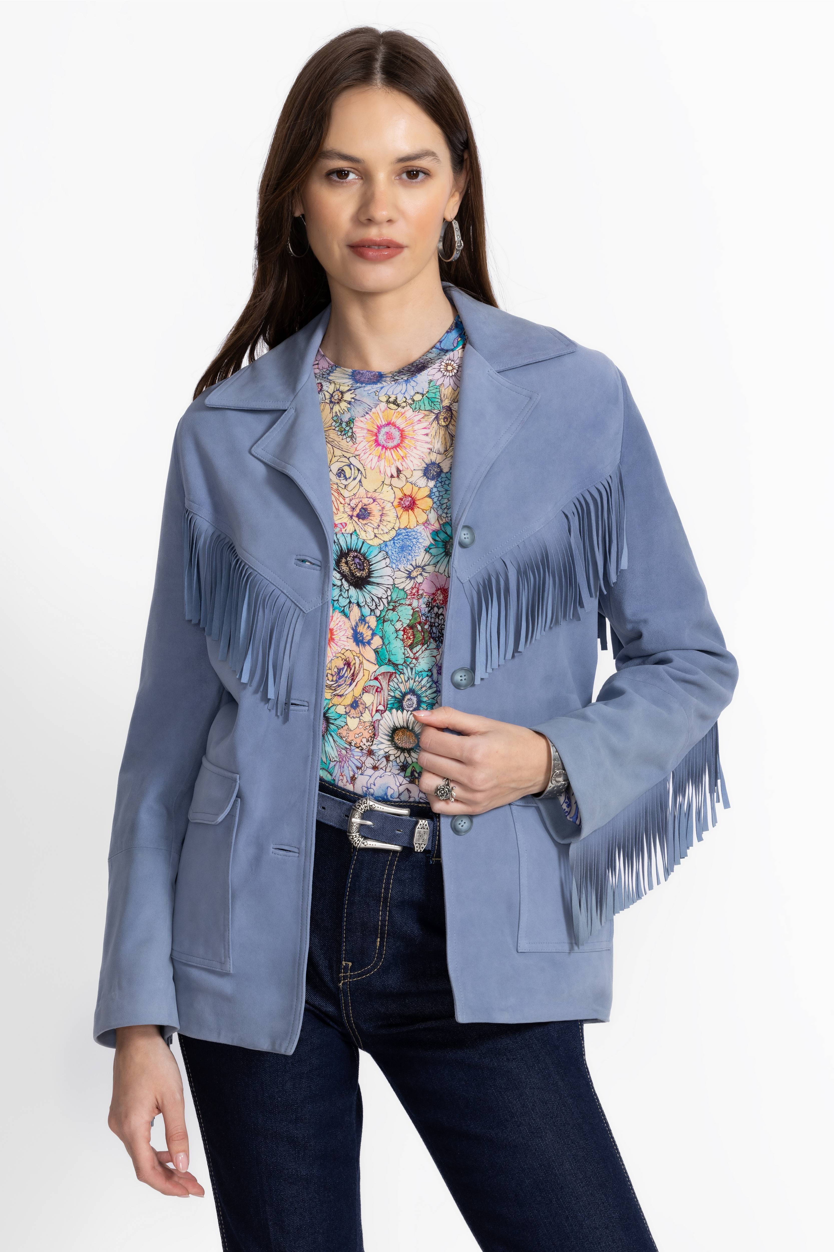 ITALIAN SUEDE FRINGE JACKET
                                
                                    ... | Johnny Was