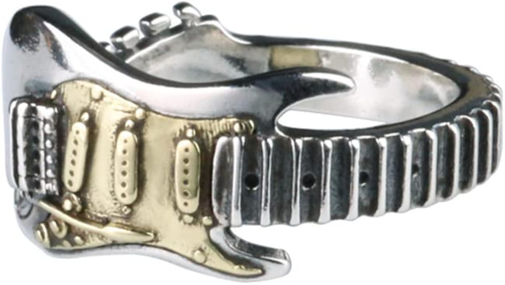 Rock Music Guitar Open Band Ring for Men Women Punk Gothic Statement Adjustable Extendable Knuckl... | Amazon (US)