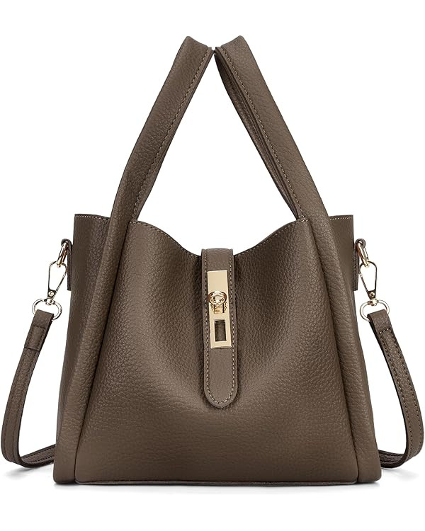 hibear Trendy Vintage Bucket Bag Women's Crossbody Bucket Bag Work Handbag Carry all Shoulder Pur... | Amazon (US)