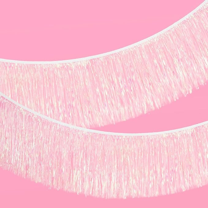 xo, Fetti White Iridescent Fringe Banner - 5 Ft. | Bachelorette Party Decorations, Birthday Party... | Amazon (US)