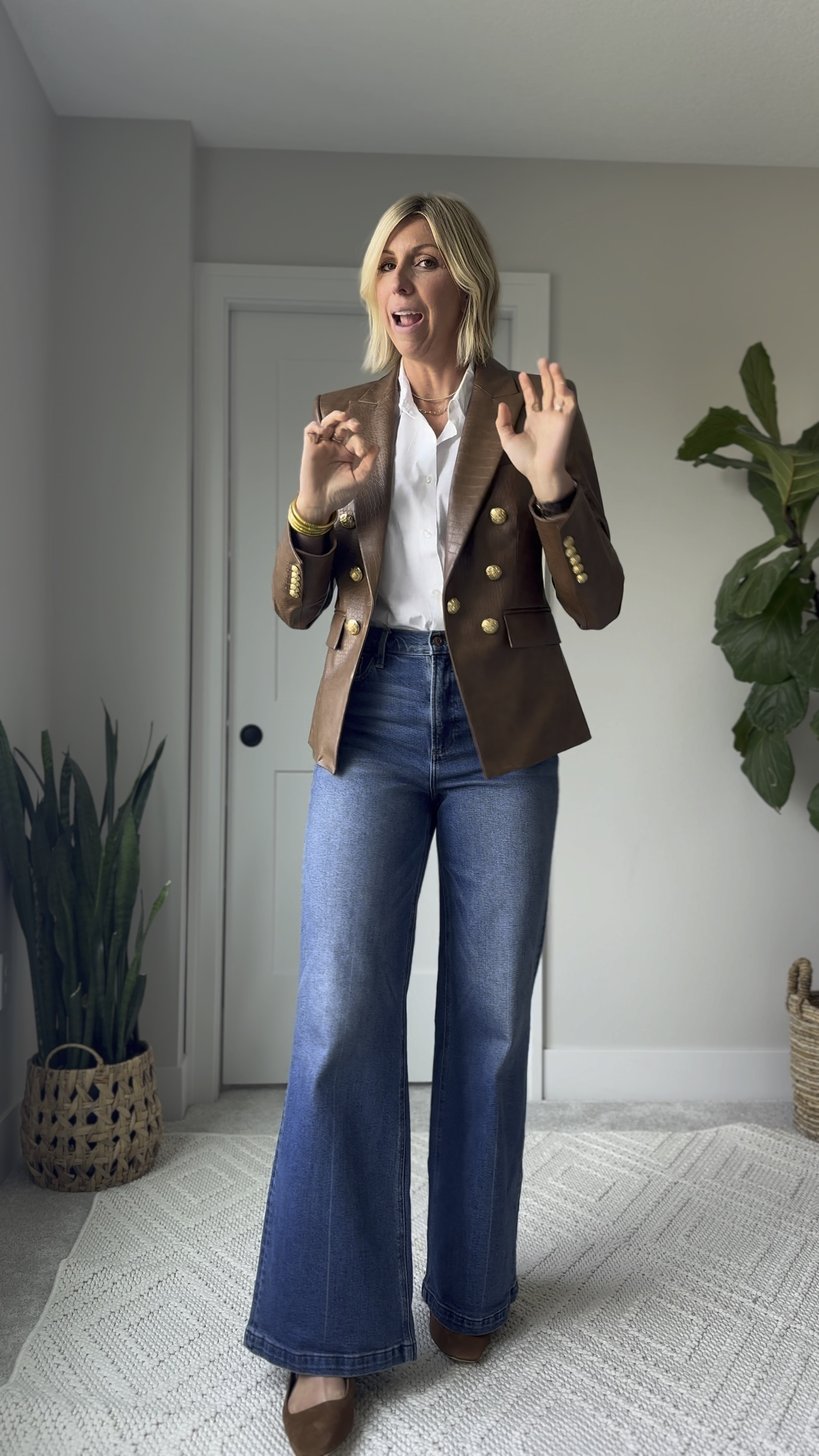 Hands down my favorite purchase from the Nordstrom anniversary sale is this gorgeous statement maker blazer. I love how easily it elevates a basic white top a pair of wide leg jeans for now and to fall I am wearing my true to size 6.

#LTKWorkwear #LTKOver40 #LTKxNSale