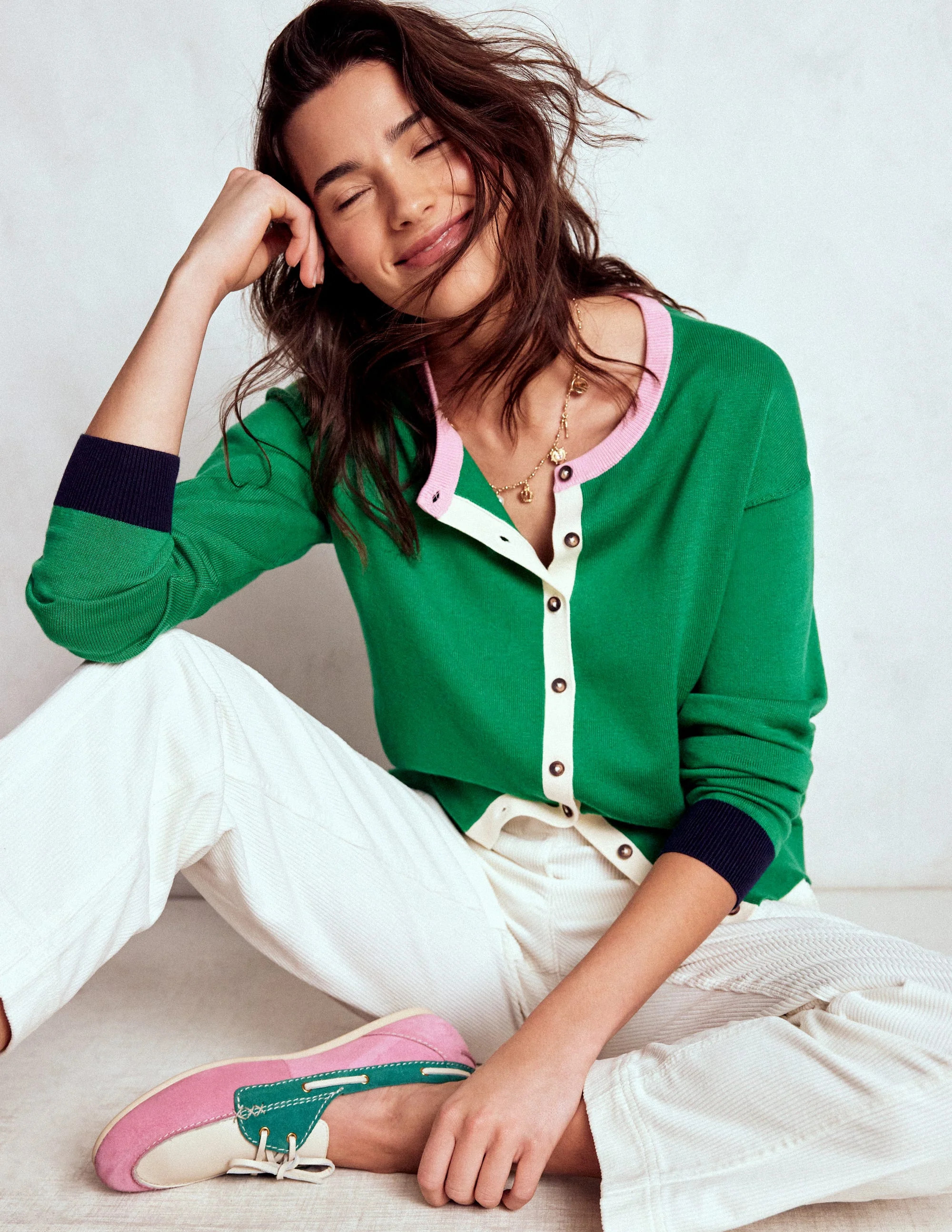 Lara Relaxed Cotton Cardigan-Rich Emerald | Boden (US)