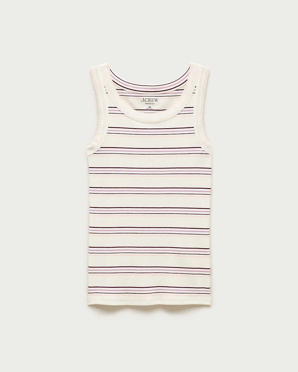 New perfect-fit high-neck tank top in stripe | J. Crew US