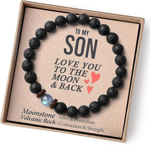 THEMEROL Valentines Day Gifts for Boys/Men-Love/Strength-Natural Gemstone Bracelet for Son Grands... | Amazon (US)