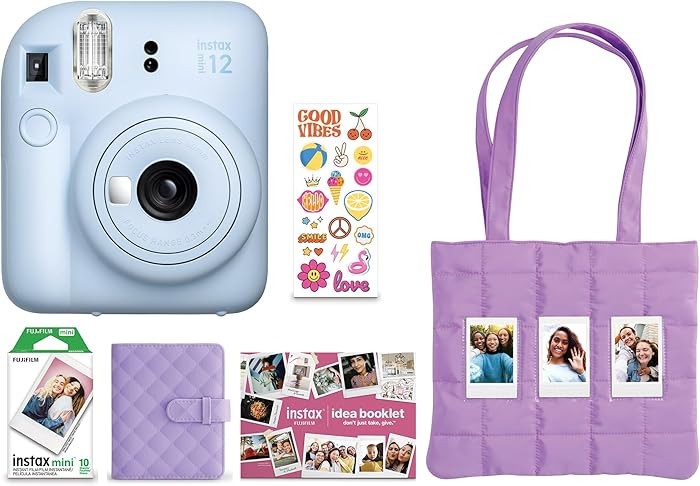 FUJIFILM Instax Mini 12 Holiday Bundle 2025 - Pastel Blue | Amazon (US)