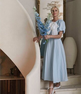 Antonio Melanix Jennifer Sumko Kathleen Cut-Out Tie Neck Puff Sleeve Maxi Dress | Dillard's