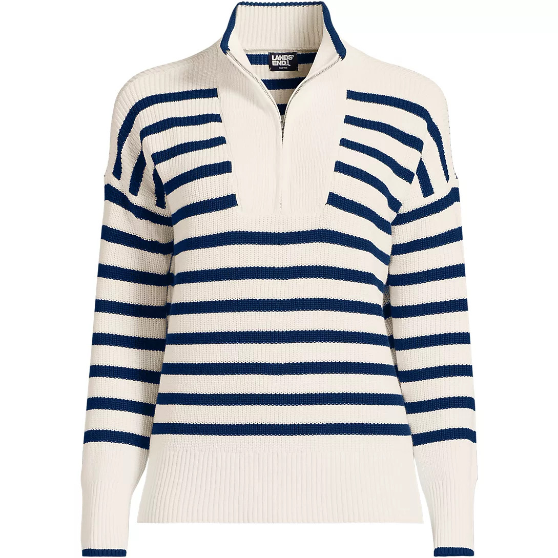 Women's Drifter Cotton Quarter Zip Pullover Sweater | Lands' End (US)