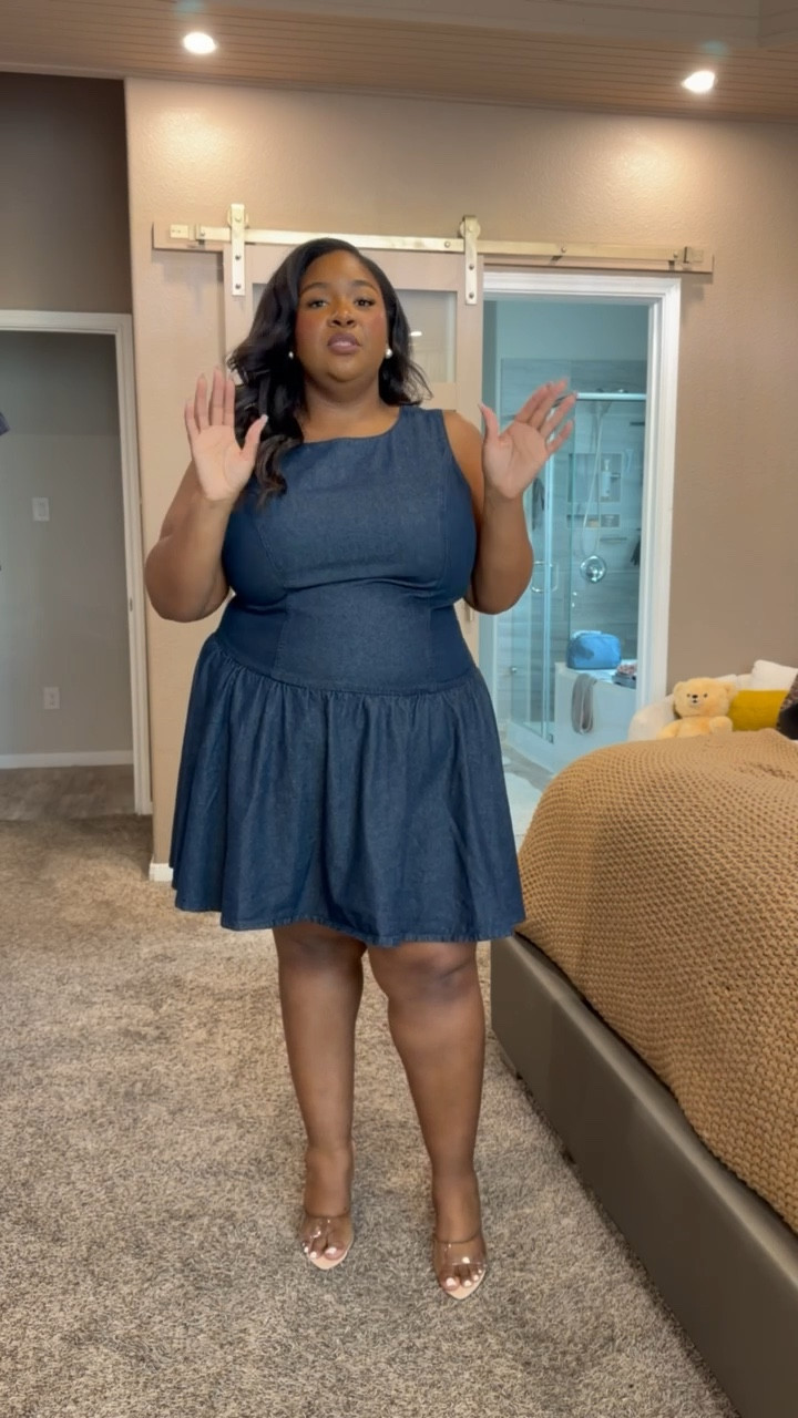 ✨ Scoop Women's Boat Neck Cotton Mini Dress with Drop Waist. Sizing goes up to a 4X. I got a 3X, but I could have sized up for a better fit.

#LTKPlusSize #LTKgrwm #LTKootd