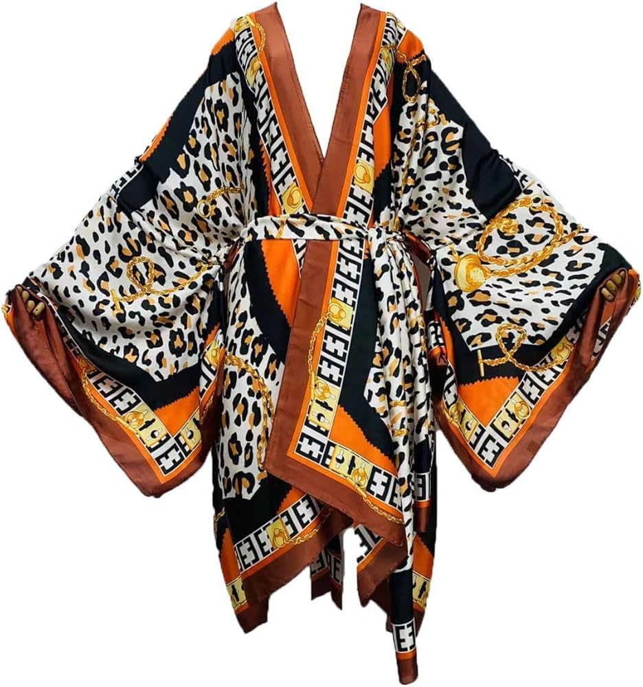 Summer Silk Feeling Women Bikini Sweet kimono Cardigan Stitch Cocktail sexcy Boho African Holiday... | Amazon (US)