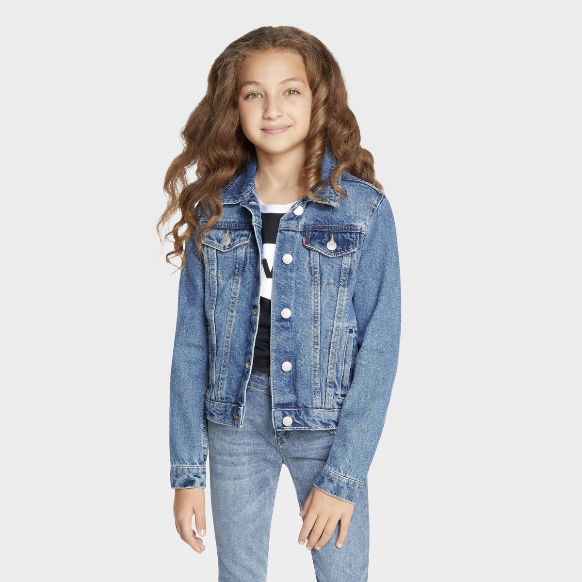 Levi's® Girls' Trucker Jeans Jacket - Dark Wash | Target
