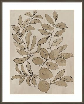 Amanti Art Framed Wall Art Print 41x33 Leaves Sketches I by Asia Jensen, Flowers Wall Art, Vintag... | Amazon (US)