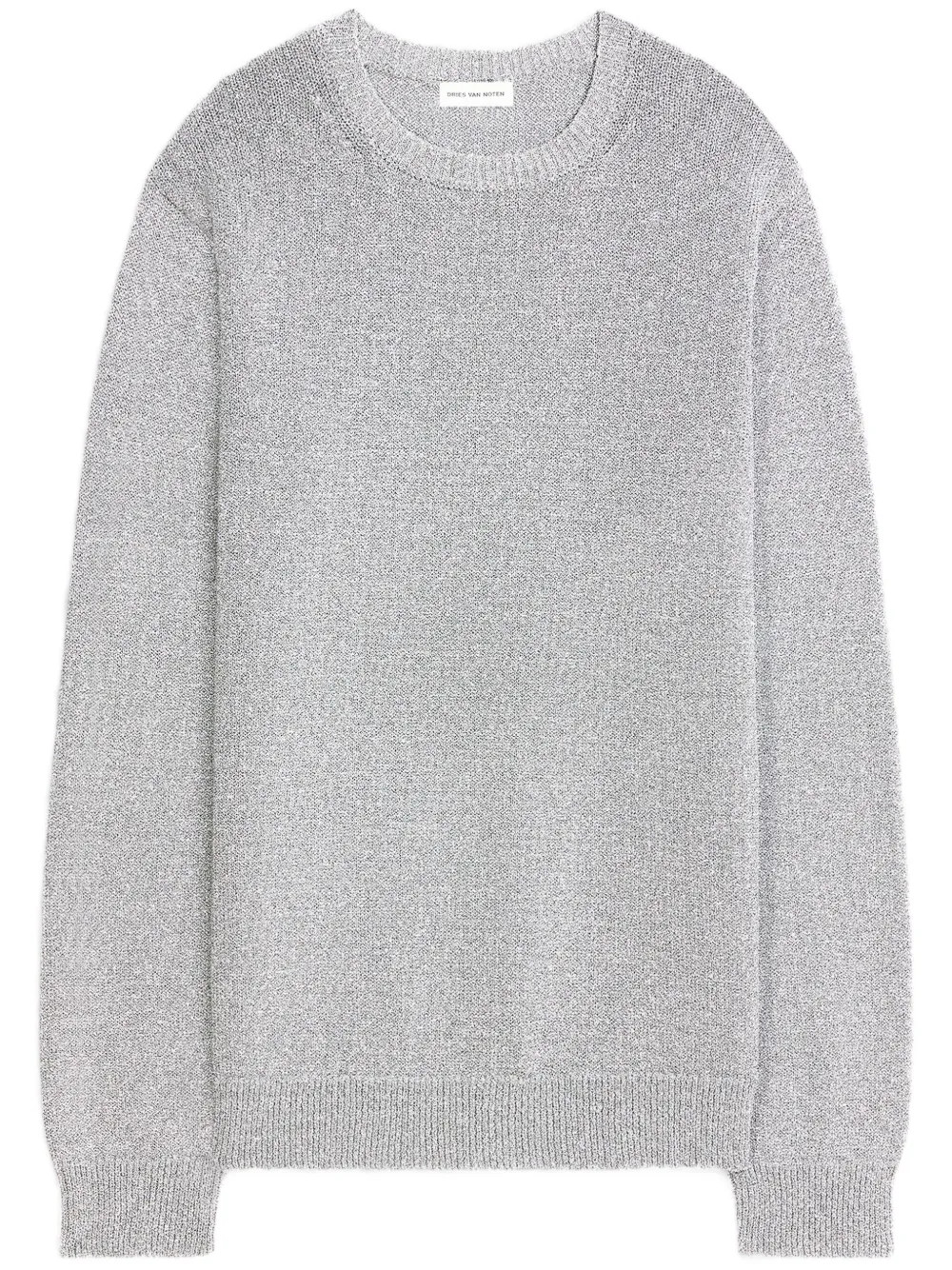 DRIES VAN NOTEN metallic-threaded Sweater | Grey | FARFETCH | Farfetch Global