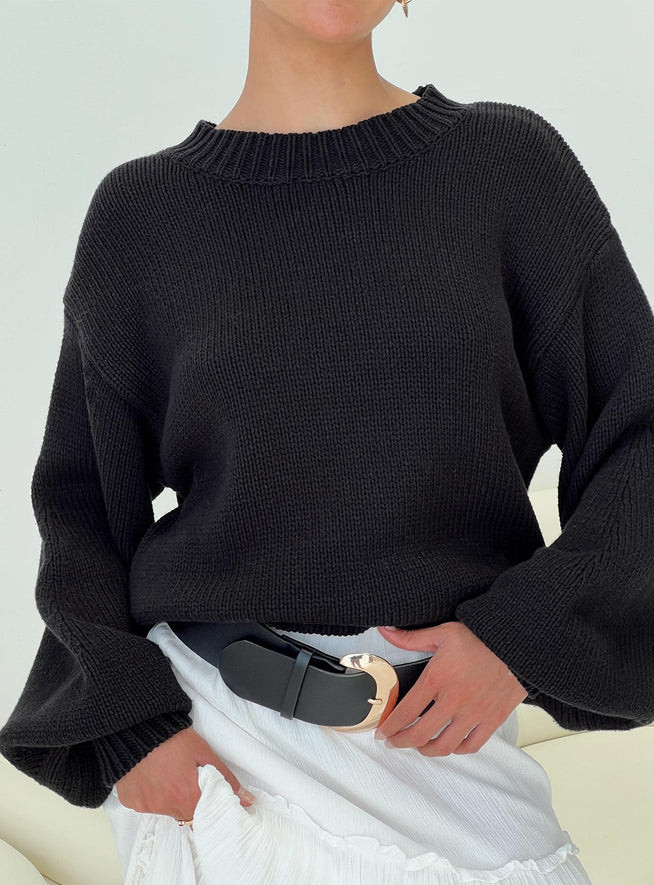 Harmony Knit Sweater Black | Princess Polly AU