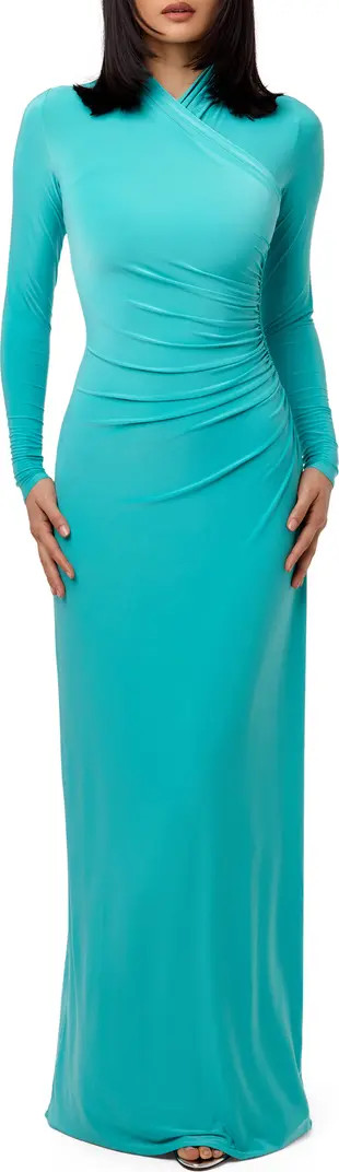 Naked Wardrobe Overlay Long Sleeve Body-Con Maxi Dress | Nordstrom | Nordstrom