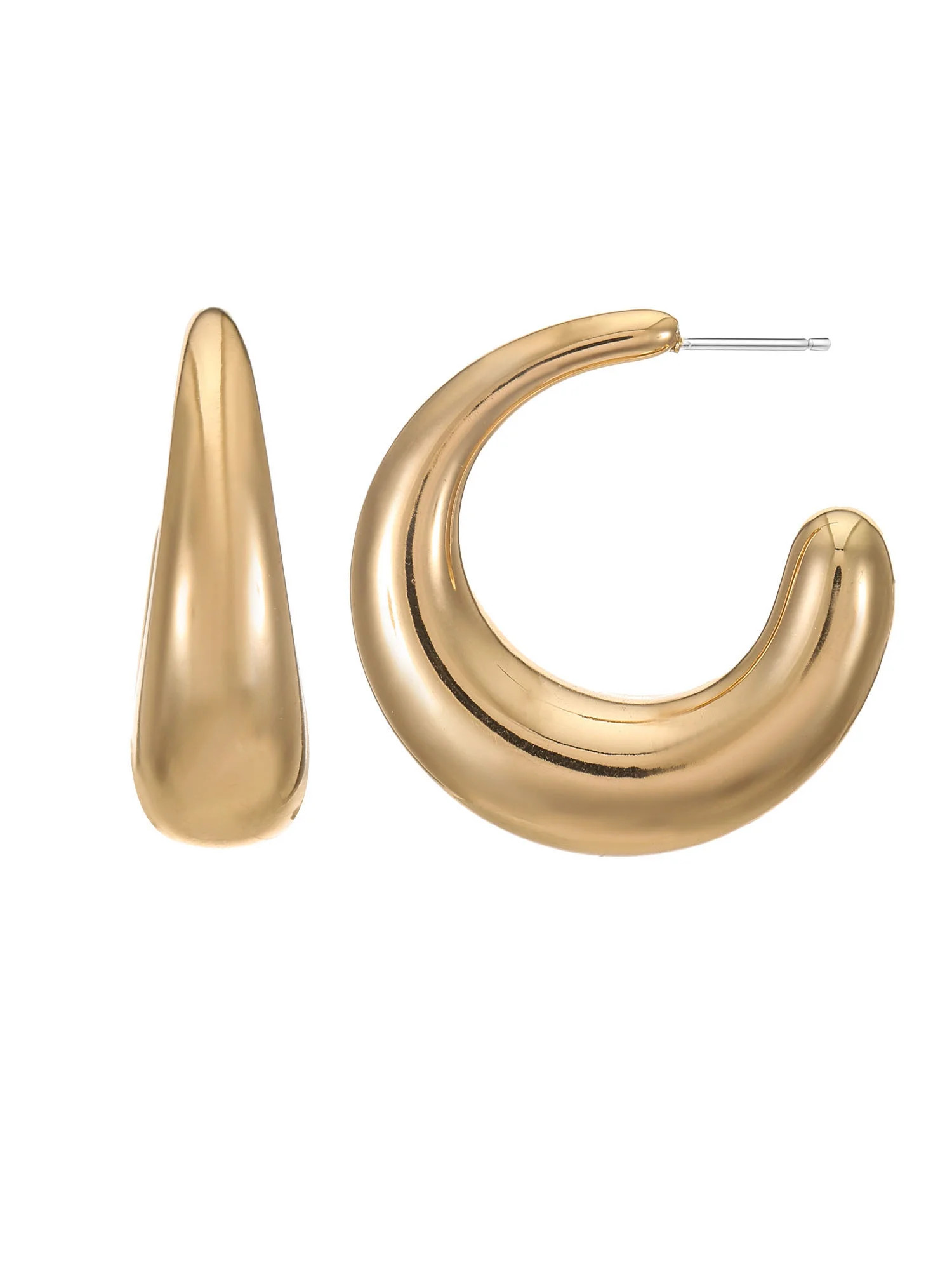 Time and Tru Goldtone Bubble Hoop Earring, 1 Pair | Walmart (US)