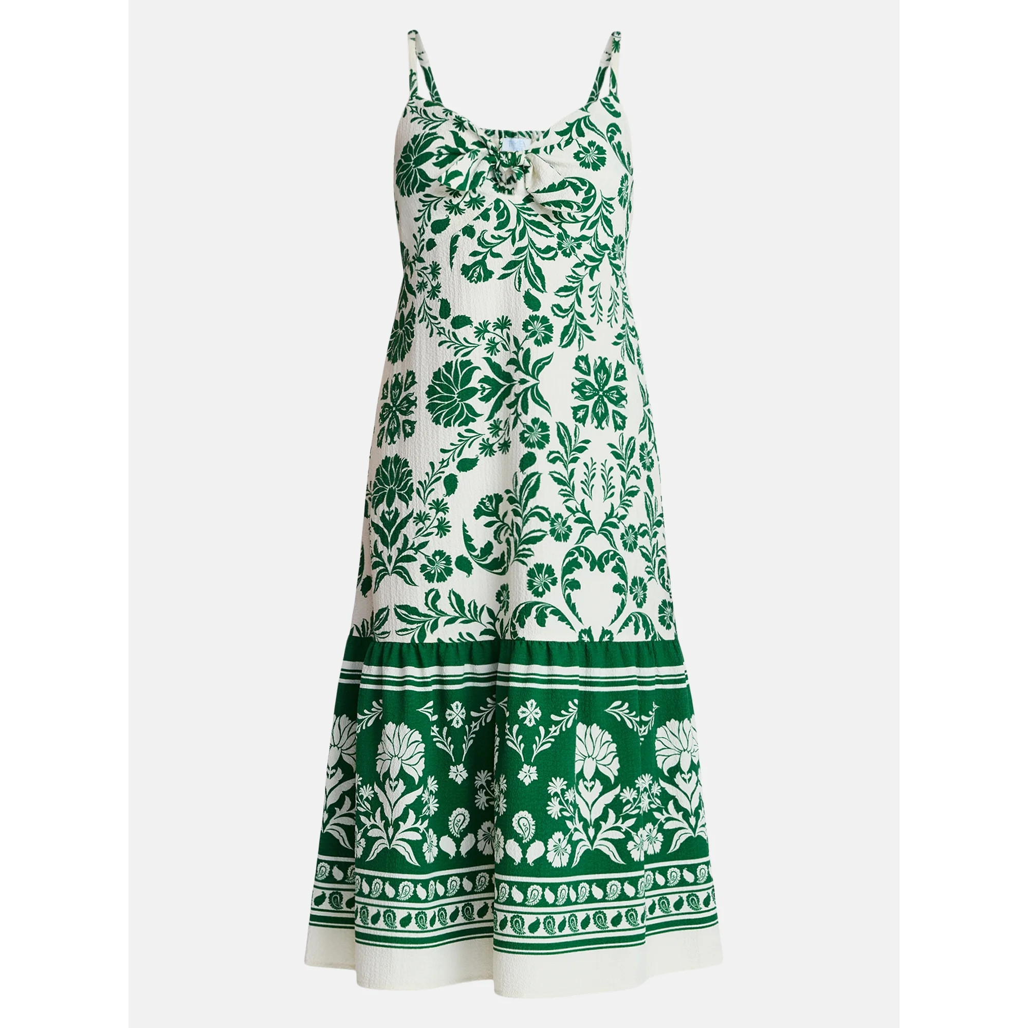 Time and Tru Women's Tie Bodice Strappy Midi Dress, Sizes XS-XXXL | Walmart (US)