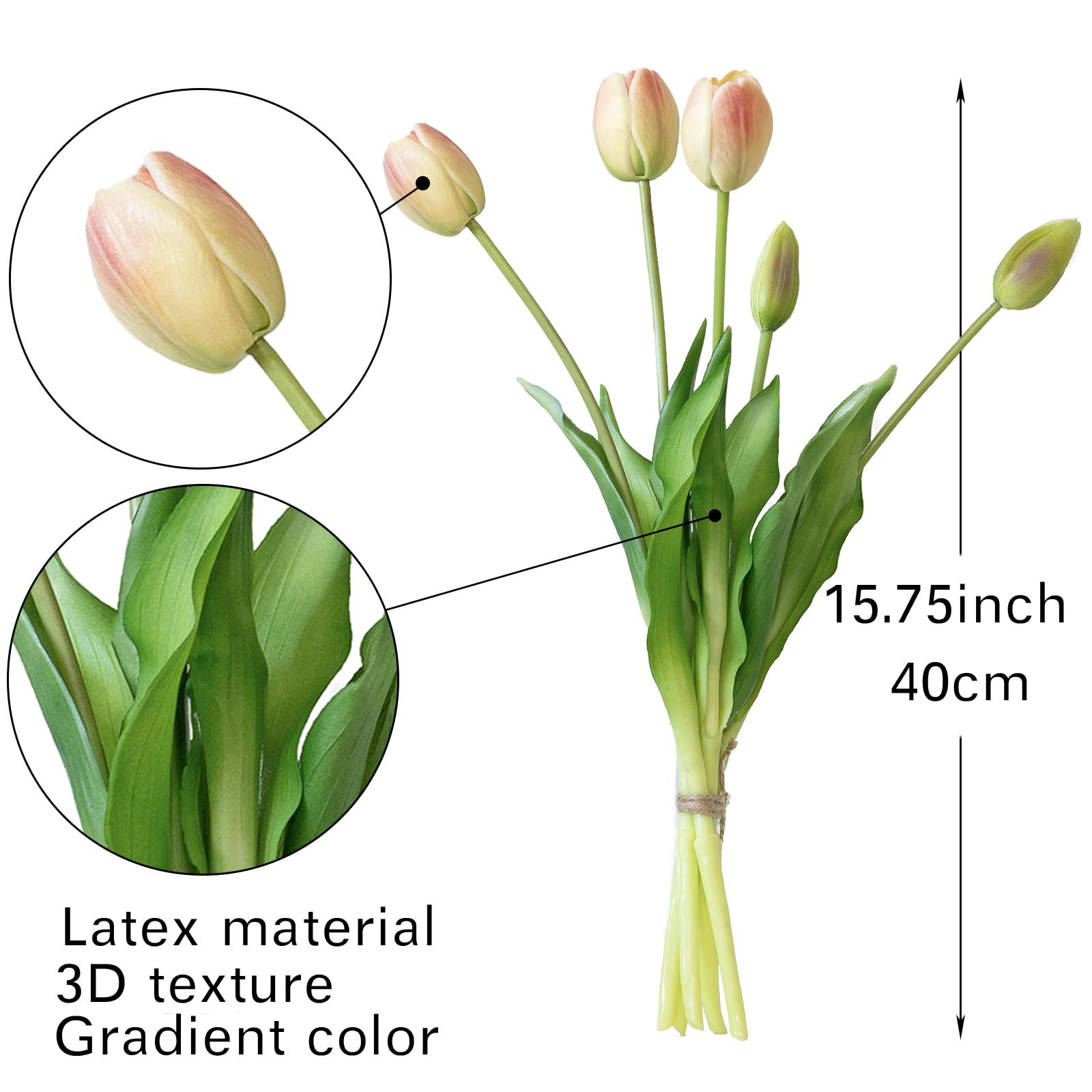 Amazon.com: DUYONE 15pcs Artificial Tulips Flowers, Latex Bouquet, Fake Tulips for Office Wedding Party Home Kitchen Garden Decoration-B Pink Champagne : Home & Kitchen | Amazon (US)