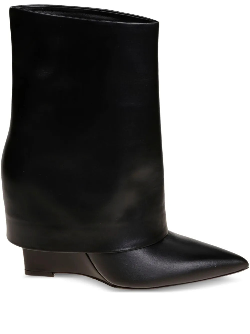 Sergio Levantesi fold-over pointed-toe boots - Black | Farfetch Global