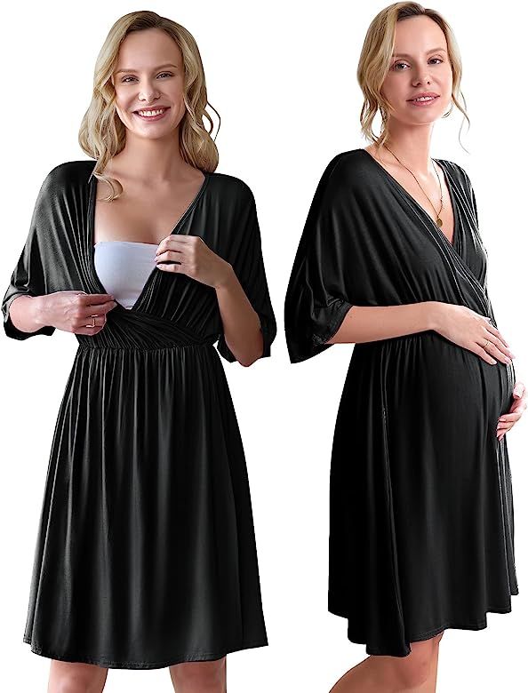 Ekouaer 3 in 1 Labor/Delivery/Hospital Gown Maternity Dress Nursing Nightgown Sleepwear for Breas... | Amazon (US)