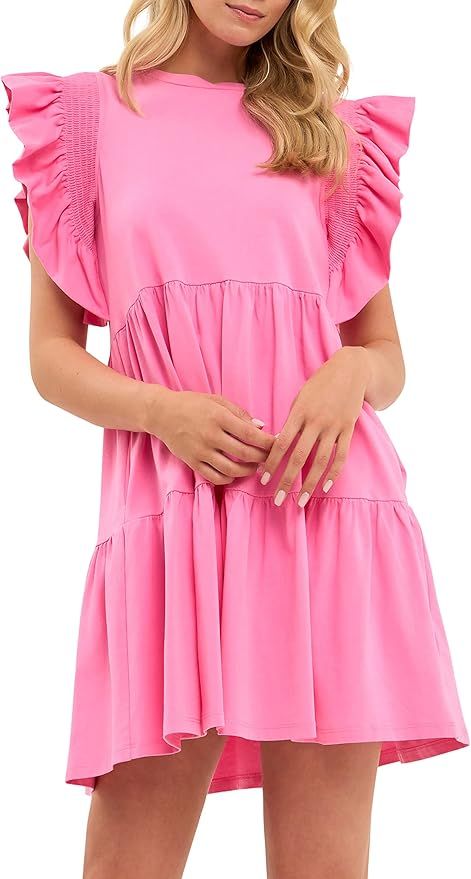 English Factory Women's Knit Ruffled Mini Dress | Amazon (US)