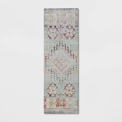 2'4"x7' Runner Distressed Geo Persian Style Rug Blush - Opalhouse™ | Target