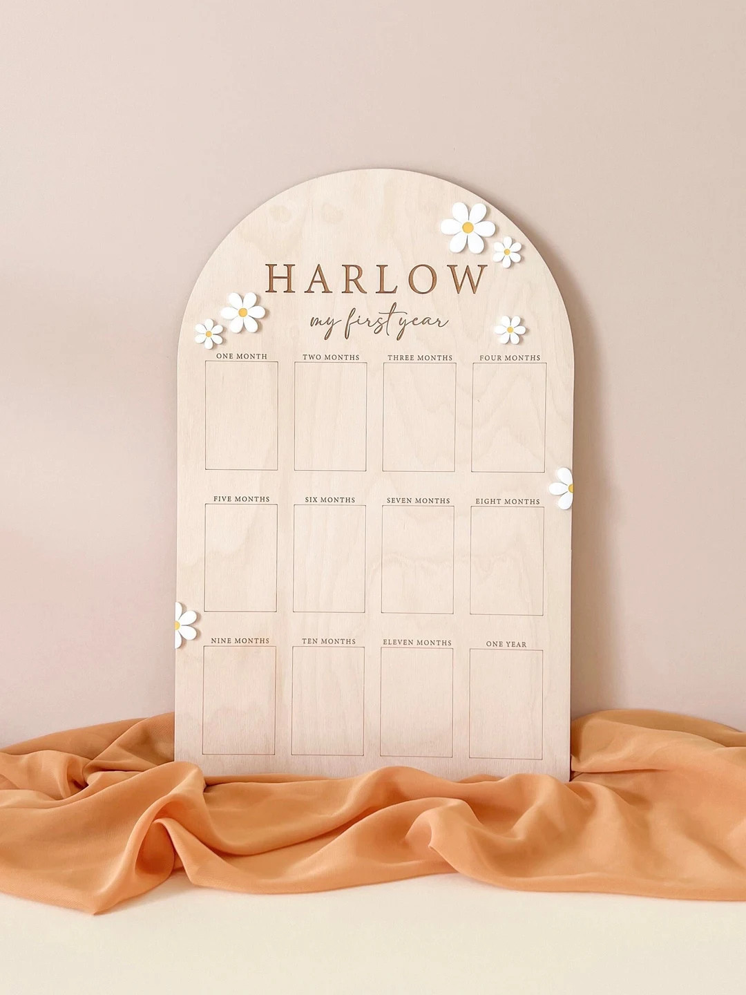 First Year Birthday Board | Monthly Milestone Photo Board | One Year Of | My First Year | Boho Da... | Etsy (US)