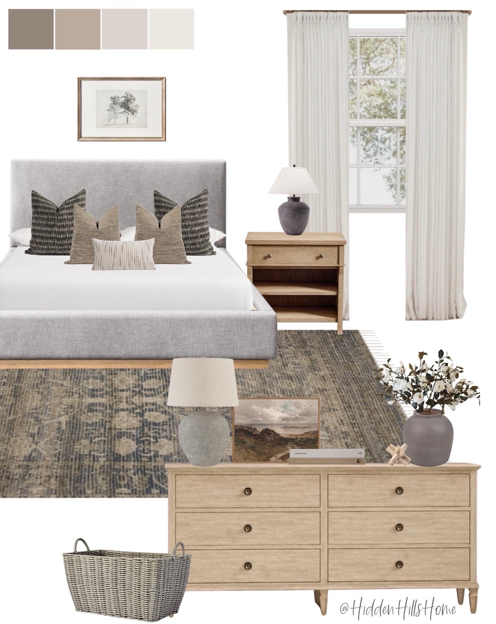 Master bedroom mood board, bedroom design ideas, cozy bedroom, dresser decor, modern transitional bedroom mood board, primary bedroom #bed

#LTKHome #LTKSaleAlert #LTKSeasonal