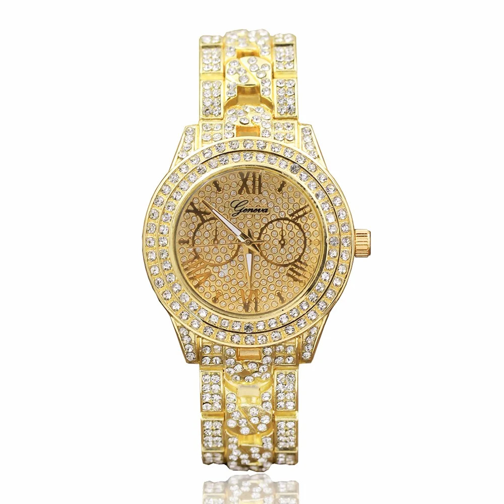 【MIARHB】Metal Bracelet Quartz Bracelet Gold Bracelet Crystal Diamond Gold Watch ( watch for w... | Walmart (US)
