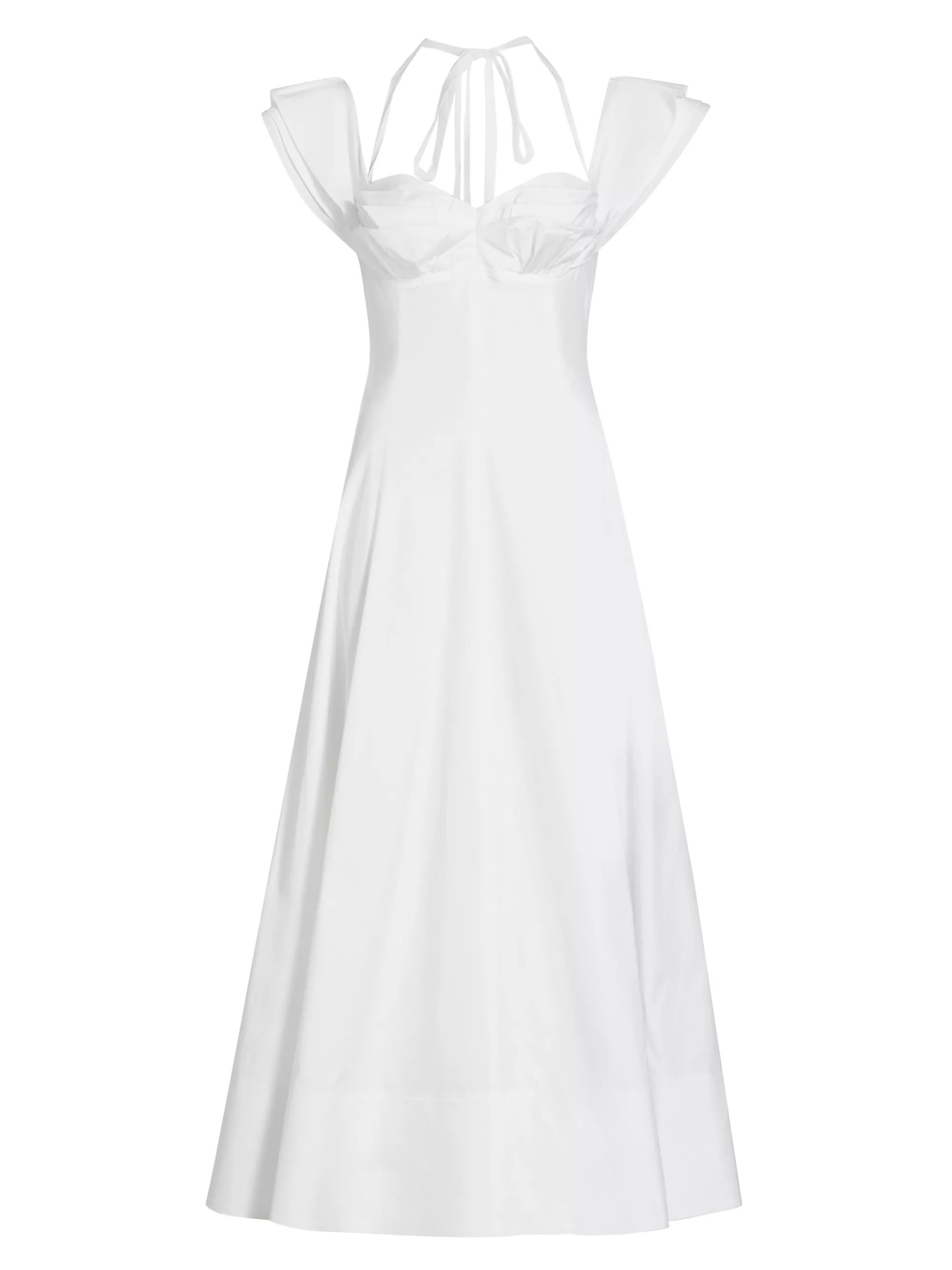 Ruched Poplin Midi-Dress | Saks Fifth Avenue