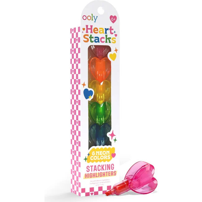 Heart Stacks Stacking Highlighters (White, Size 6Y) - Kids Toys | OOLY from Maisonette | Maisonette