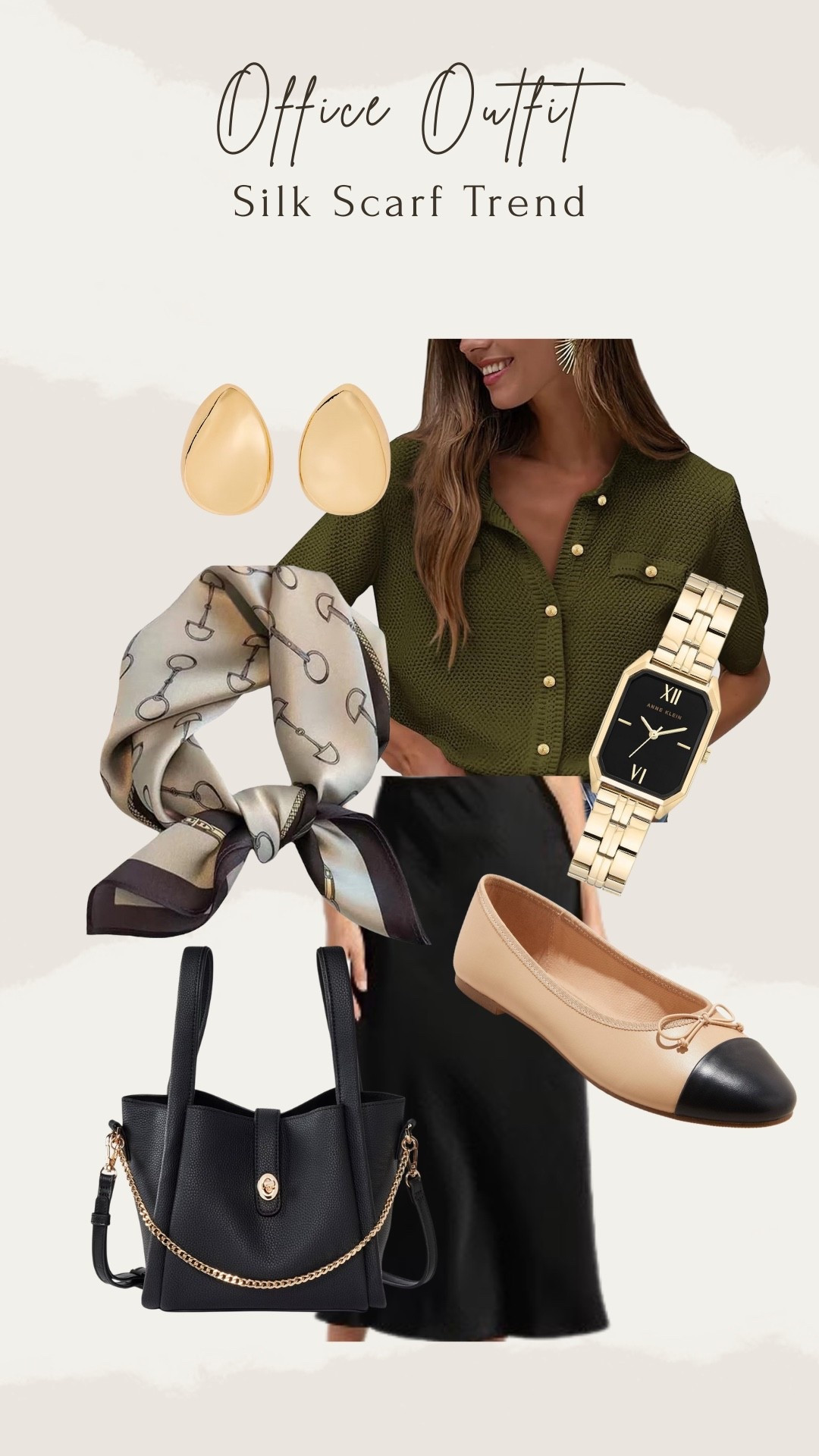 Office Outfit Idea - Silk scarf trend 

#officeoutfit 

#LTKWorkwear #LTKOver40 #LTKFindsUnder50