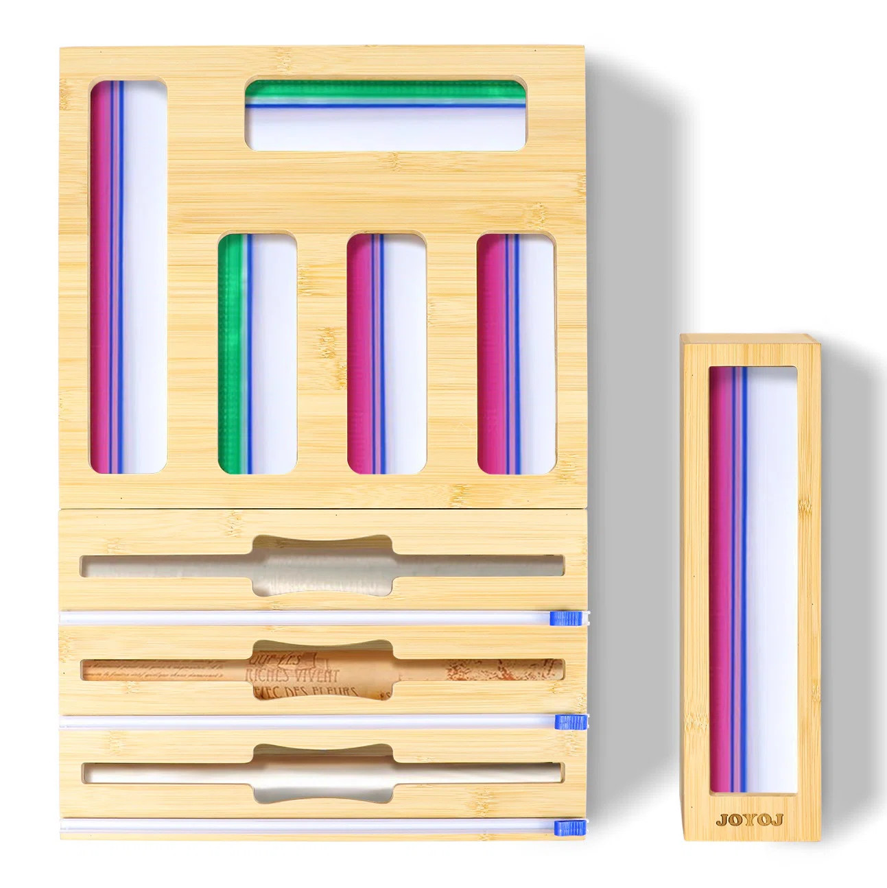 Coster 9 in 1 Storage Bag Organizer, Foil and Plastic Wrap Organizer with Cutter Kitchen Storage | Wayfair North America