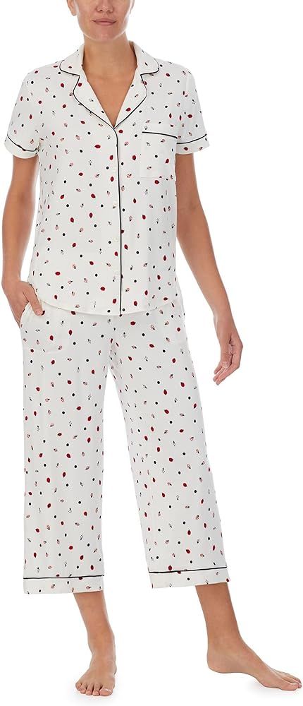 Kate Spade New York womens Fashion Short Sleeve Cropped Pj Set | Amazon (US)