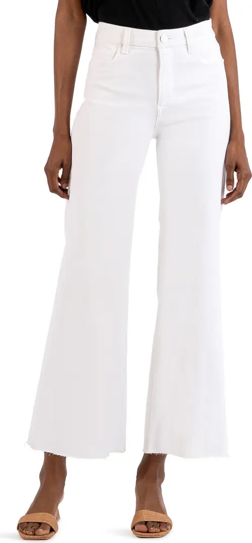 Meg Fab Ab High Waist Raw Hem Ankle Wide Leg Jeans | Nordstrom