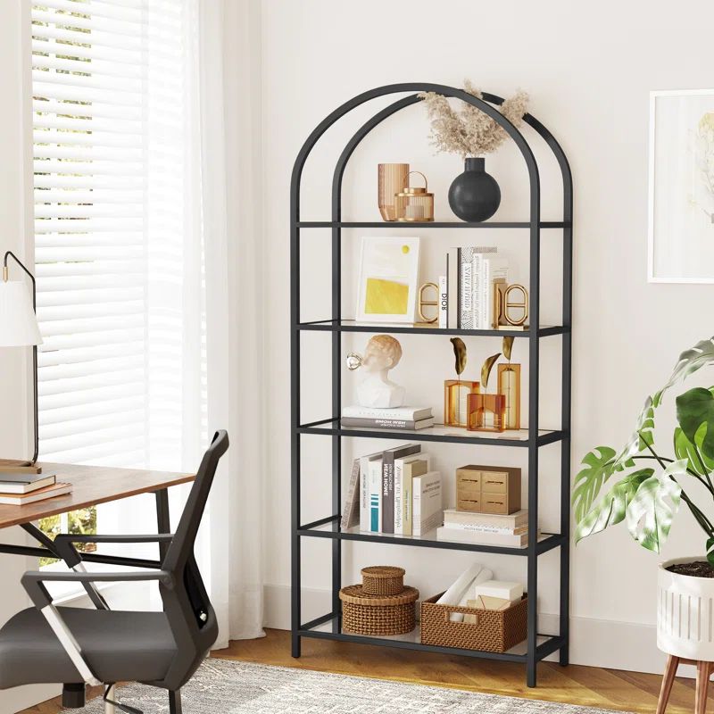 Adrianne 72.2'' H x 32.7'' W Etagere Bookcase | Wayfair North America