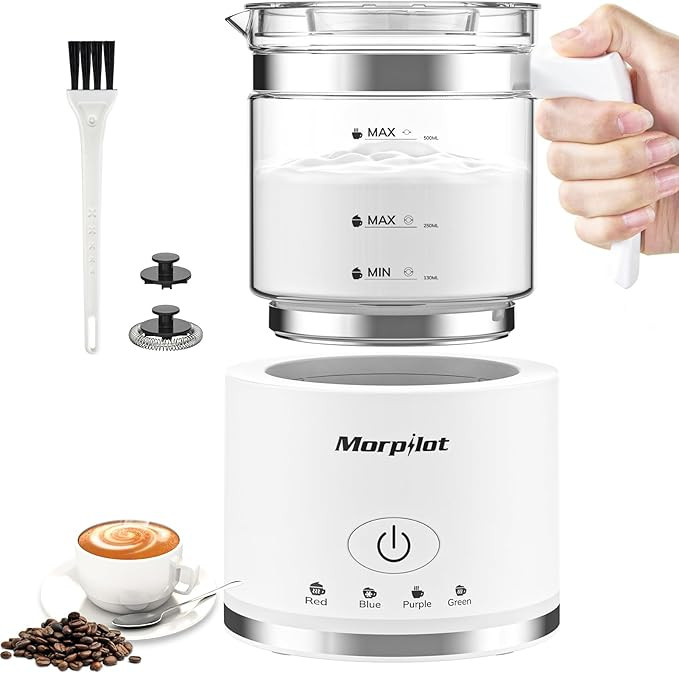 Electric Milk Frother and Steamer, 16.9oz/500ml Milk Steamer and Frother for Latte, Dishwasher Sa... | Amazon (US)