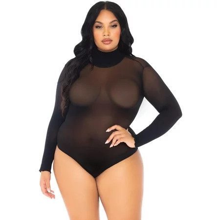 Opaque High Neck Long Sleeved Bodysuit | Walmart (US)