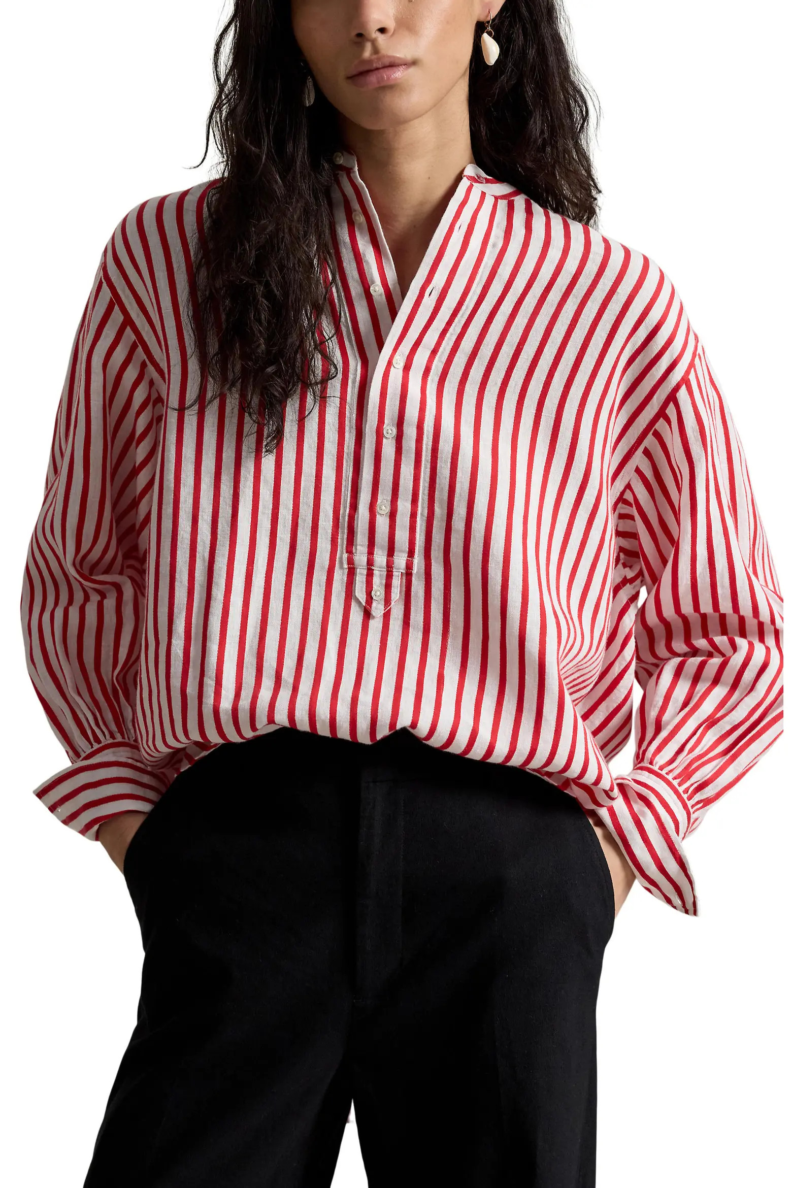 Stripe Linen & Cotton Button-Up Shirt (Women) | Nordstrom | Nordstrom