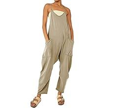 Fiona Jolin Jumpsuits for Women Casual Summer Jumpers Loose Wide Leg Overalls Baggy Long Harem Pa... | Amazon (US)