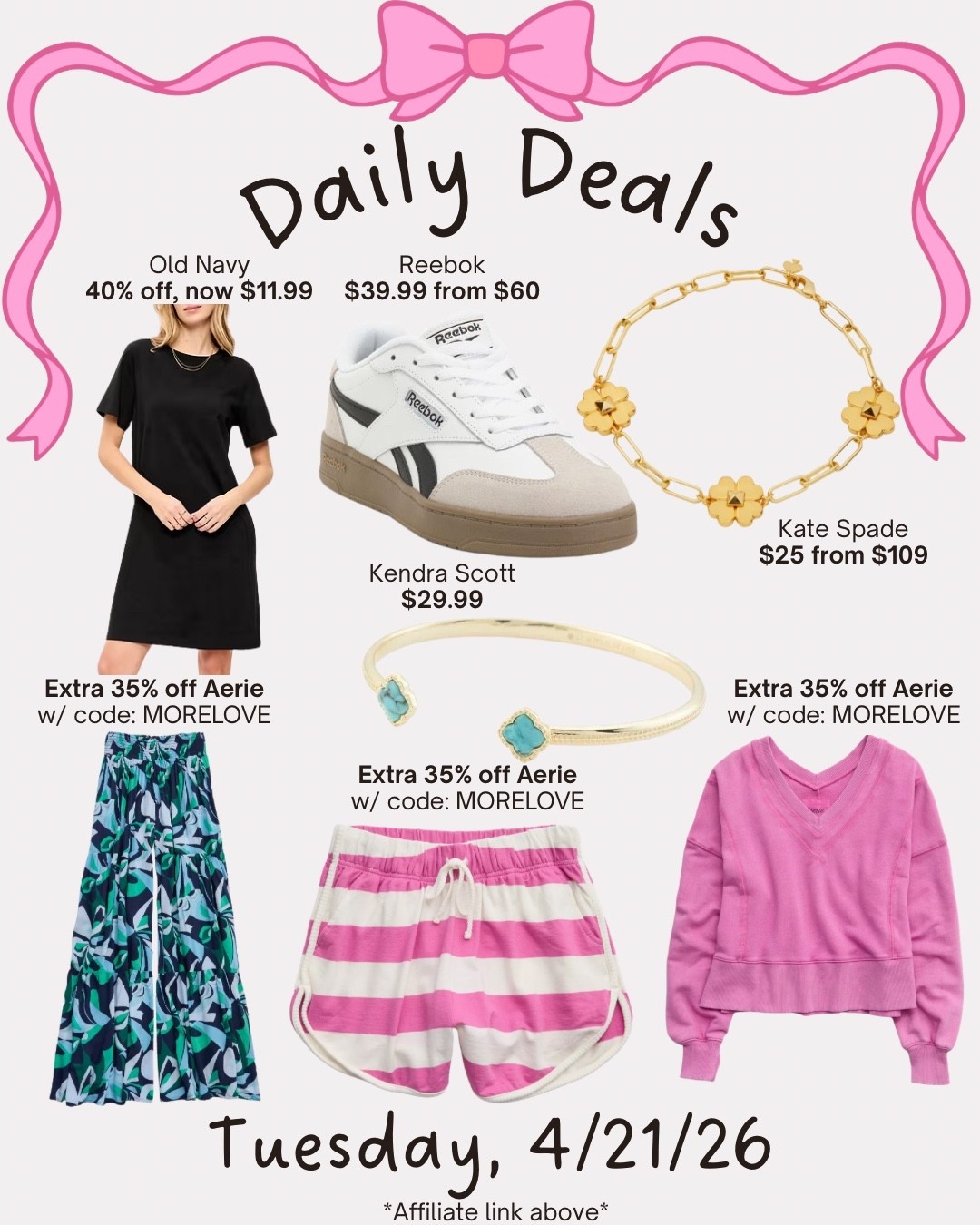 Daily deals 

#LTKMothersDay #LTKxAerie #LTKSaleAlert