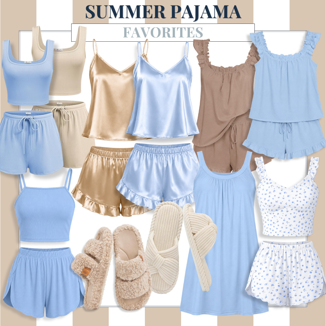 These summer pajama favorites are so good for warm nights! From soft ribbed sets and satin shorts to lightweight nightgowns and the coziest house slippers, these are the pieces I keep reaching for all season long. Comfortable, cute, and perfect for staying cool this summer.

Summer pajamas, Pajama sets, Sleepwear favorites, Satin pajamas, Ribbed lounge set, Nightgown, Cozy slippers, Loungewear essentials, Amazon pajamas, Summer sleepwear, Comfortable lounge clothes, Bedroom essentials, audriedollins

#LTKootd #LTKSeasonal #LTKselfcare