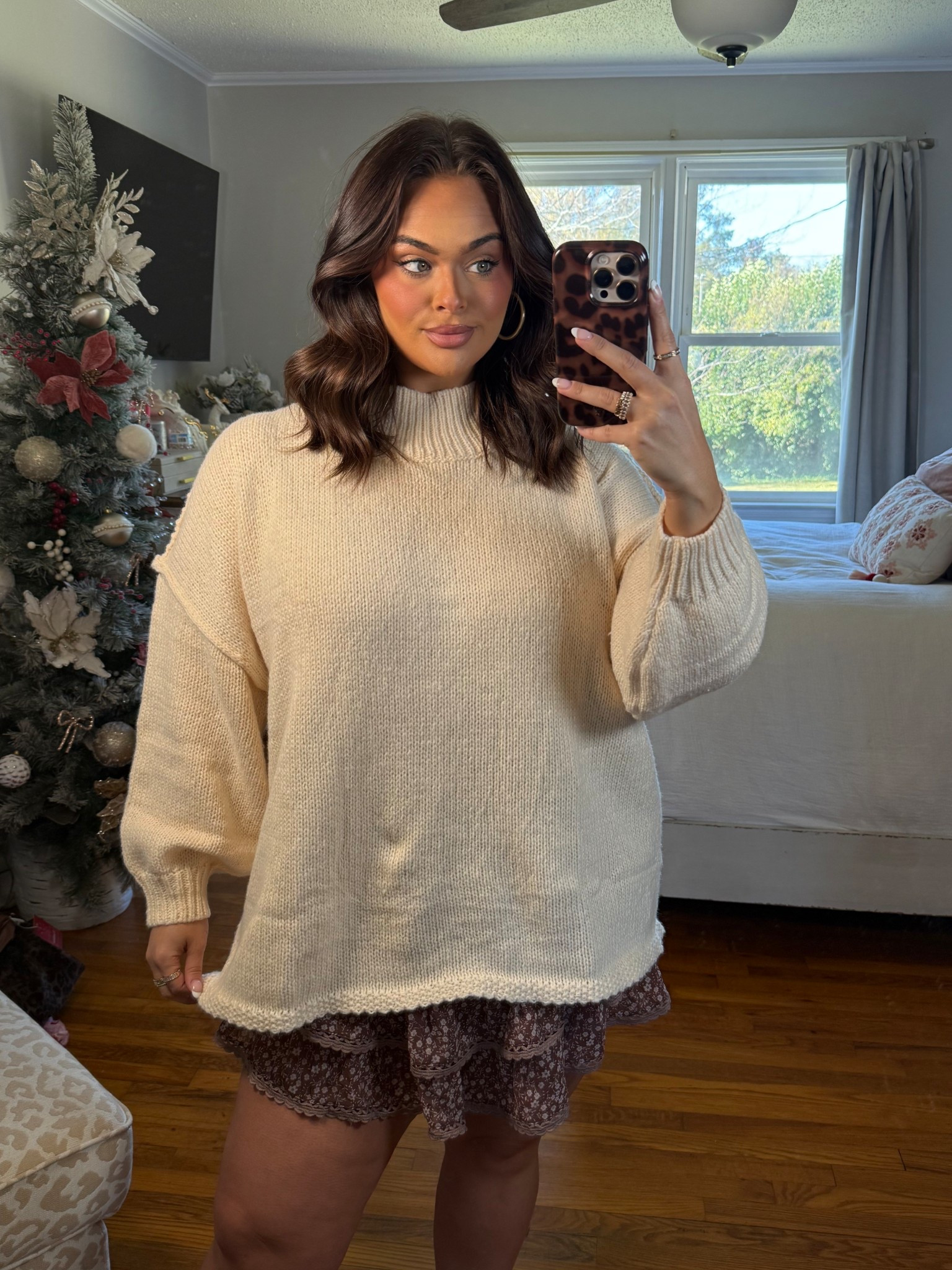 This oversized sweater!!! 

Love the mock neck detail and the fact that it’s actually oversized!! 

Sweater: XL
Skort:  XL

#LTKMidsize #LTKStyleTip #LTKootd