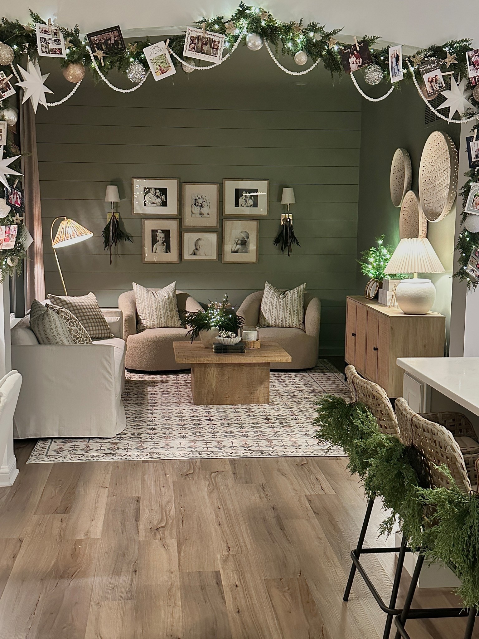 Doorway garland, Christmas decor, Christmas garland, prelit garland, designer dupe furniture, Walmart furniture 

#LTKHome #LTKHoliday #LTKSaleAlert